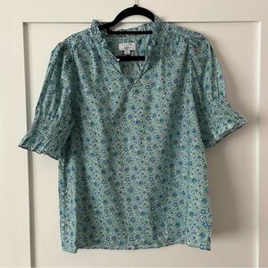 J. Crew Blue Floral Top